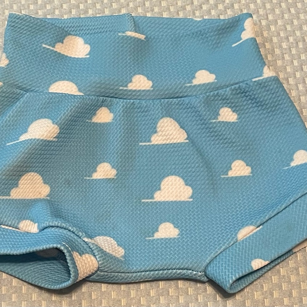 Blue Cloud Patterned Kids Bummies